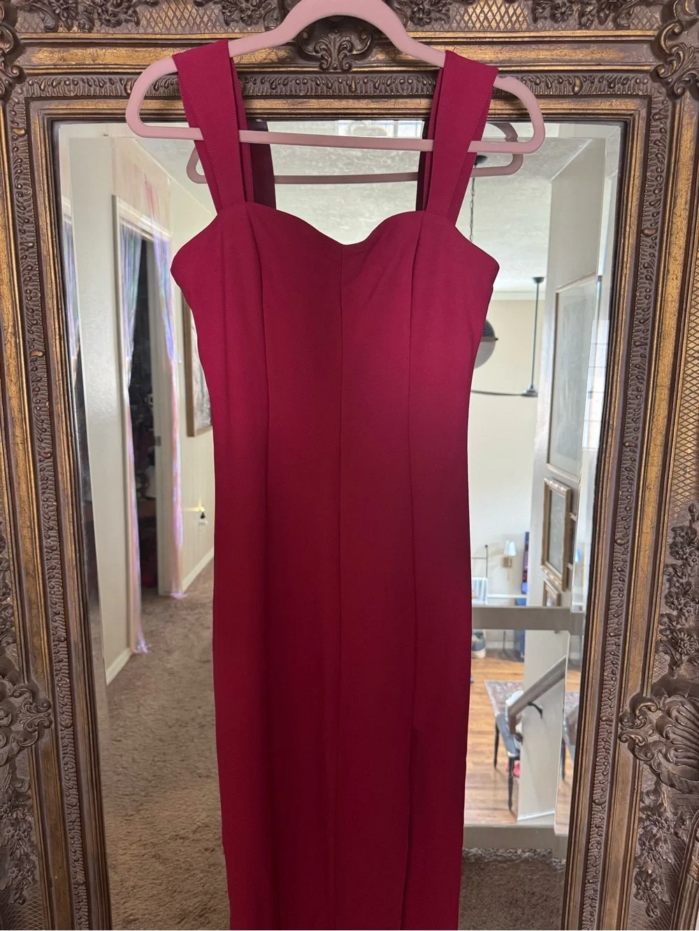 Abercrombie & Fitch Hot Pink Square-Neck Dress with slit
